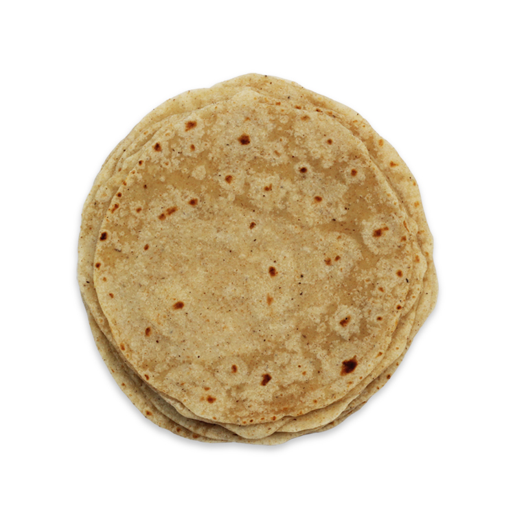 Large image of a cinnamon flour tortilla with brown coal flecks all over. LA CHAN-YUCA CANELA TORTILLA.

© LA CHAN-YUCA