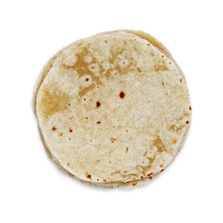 Large image of a flour tortilla with brown coal flecks all over. LA CHAN-YUCA MASA MADRE TORTILLA.

© LA CHAN-YUCA